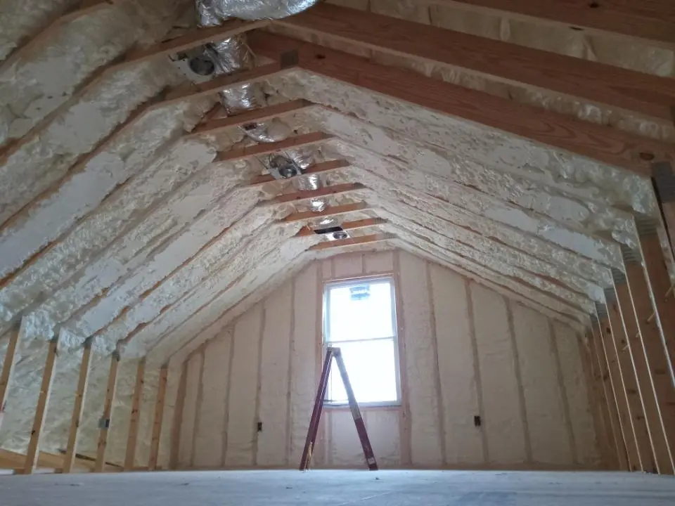 Spray foam roofing application for Crawl Space Insulation project in Upper Allen